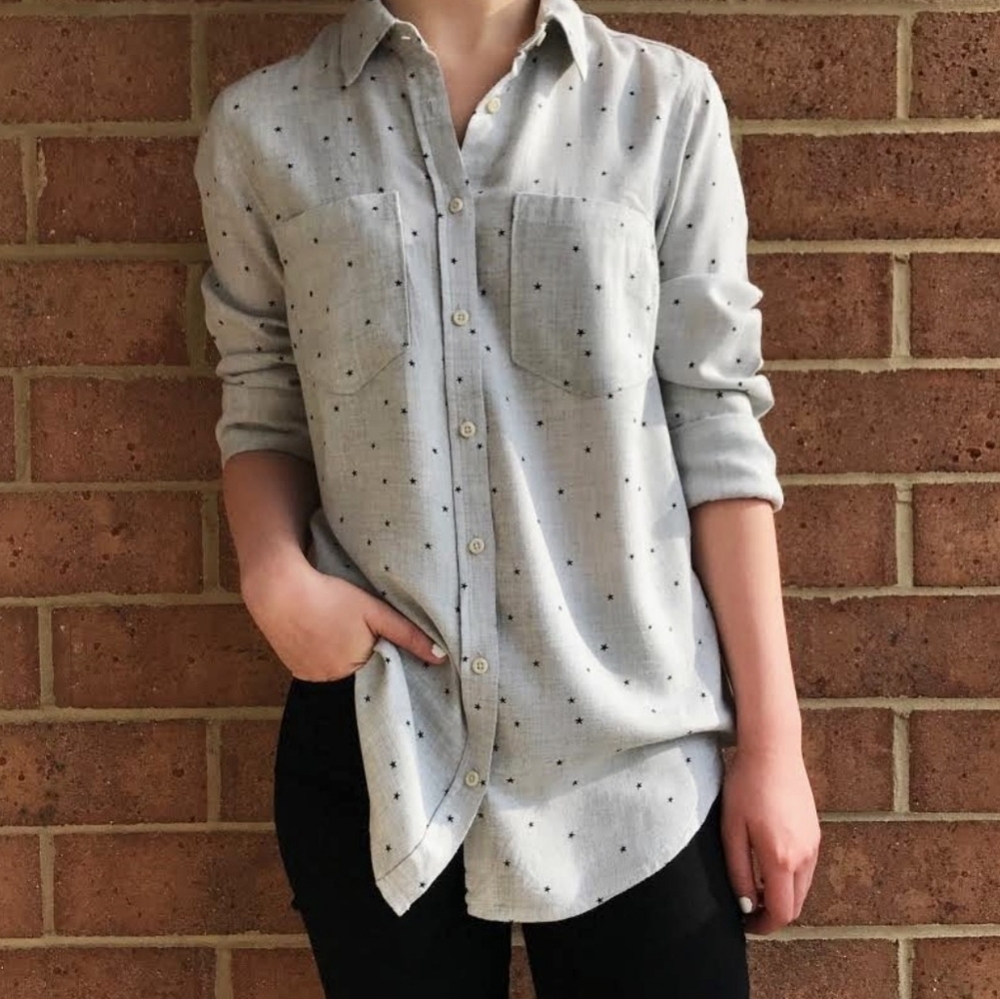 A NEW DAY‎ Star-print Button-down Shirt XXL